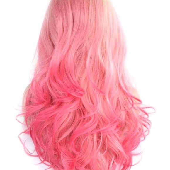 ♥️ 24” HOT PINK OMBRÉ CURLY  LACE  FRONT WIG *NEW* main image 4